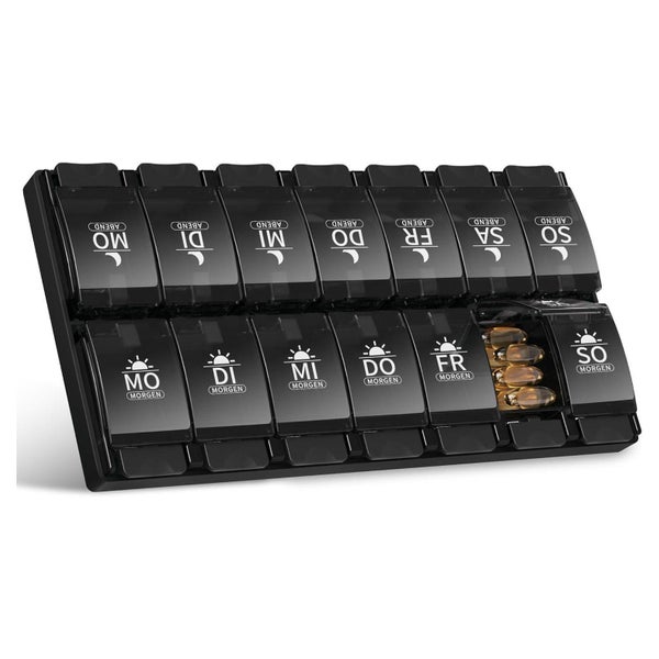 Tablettenbox 7 Tage Pillendose 2 Fächer Druckknopf-Design Me 1 St