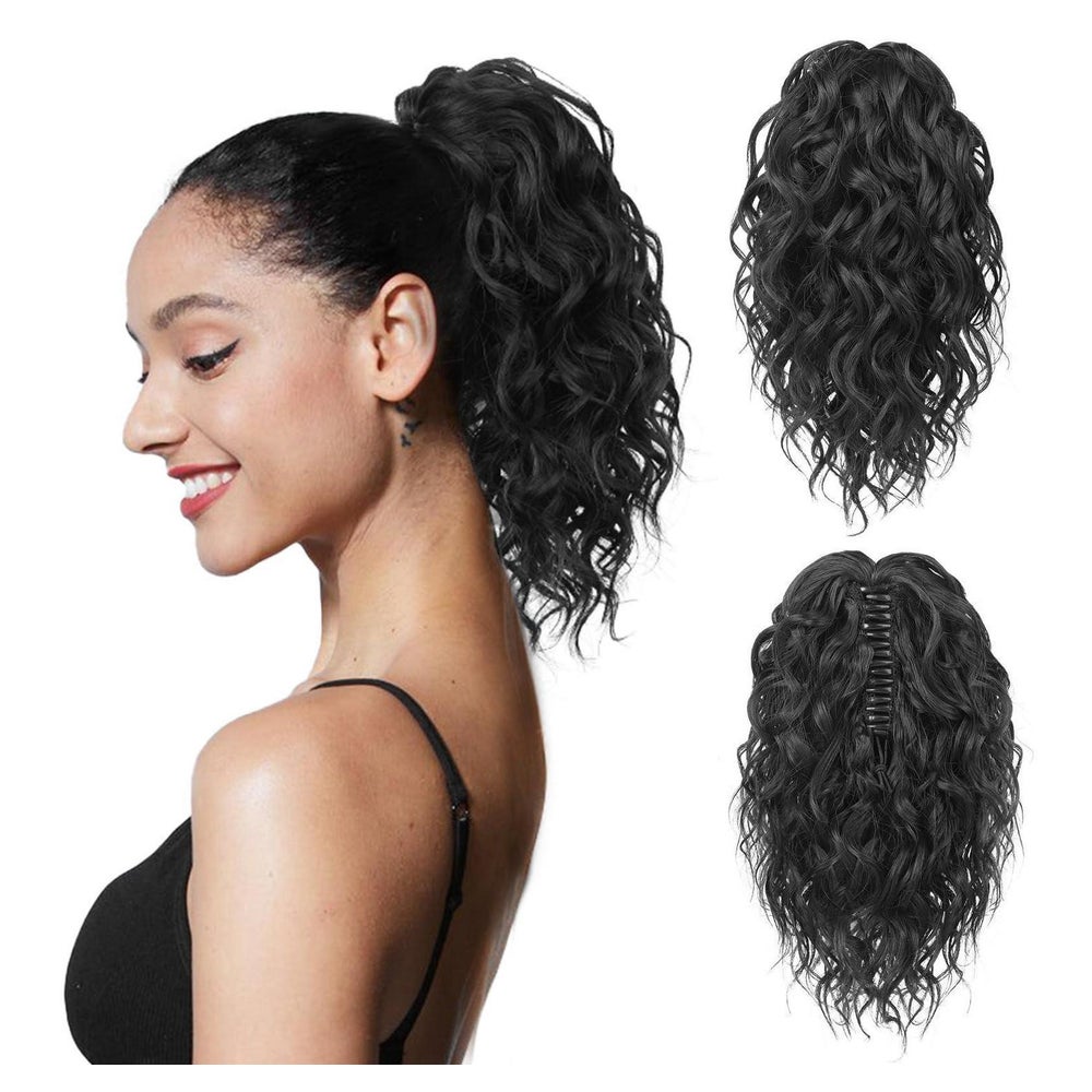 Pferdeschwanz Haarverlängerung Kinnclip 31 CM Natürliches Sc 1 St