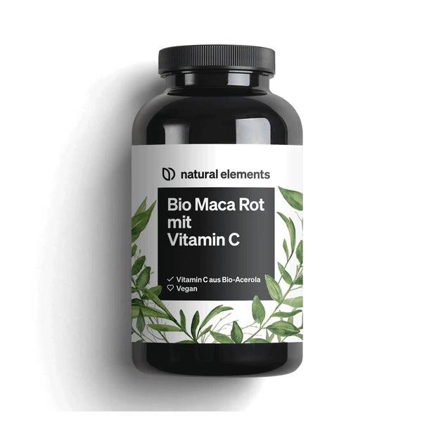Bio Maca Rot – 3000 mg Bio Maca rot pro Tagesdosis – 180 Kapseln – Mit natürlichem Vitamin C, Ohne Magnesiumstearat – Zertifiziert Bio, hochdosiert, vegan, in Deutschland produziert 180 St