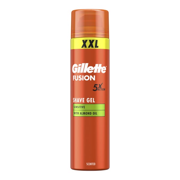 Gillette Multipack 6x Fusion Rasiergel für Männer, mit Mandelöl, für empfindliche Haut, 240ml 1 St