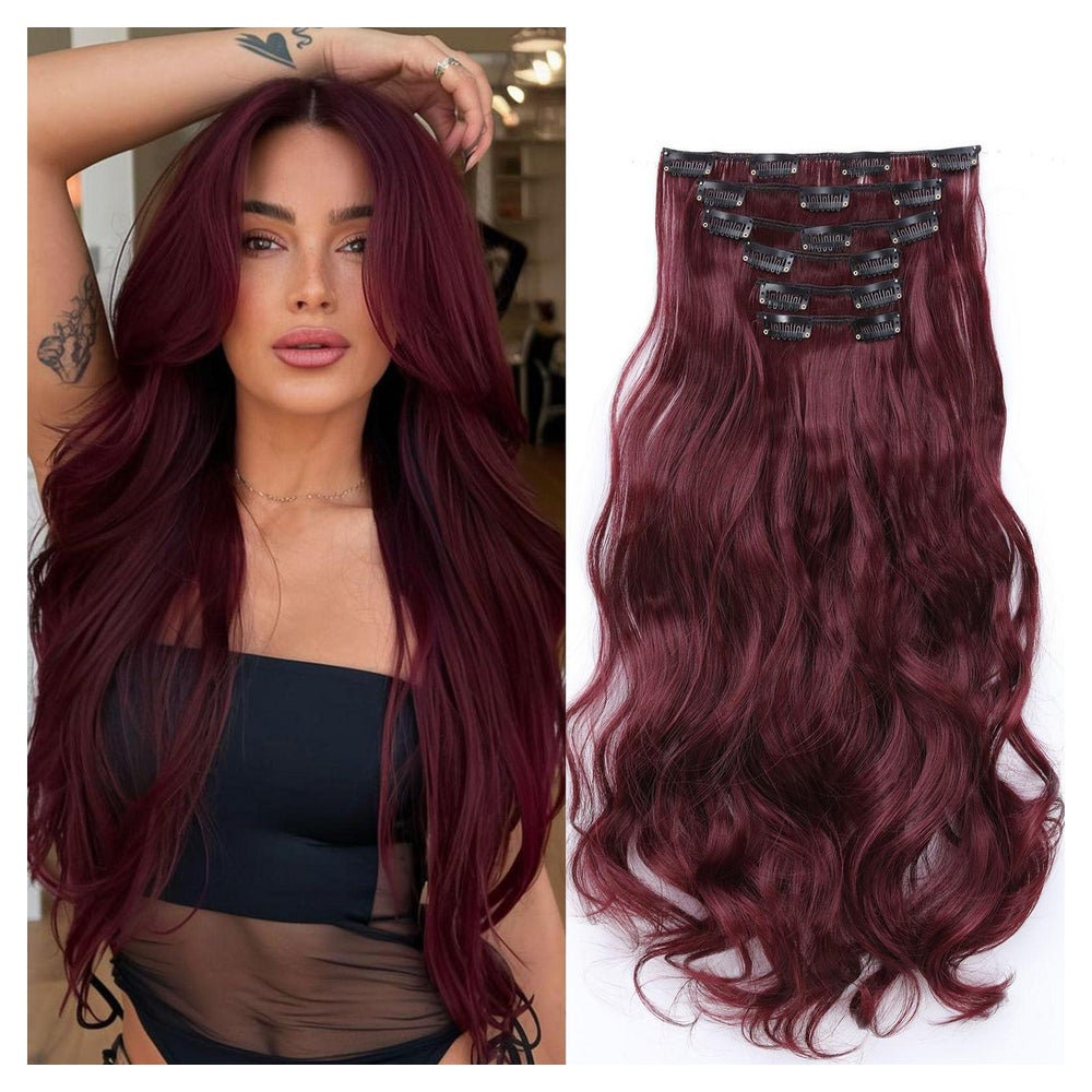 Clip in Extensions Haarteil 6 Teile gewellt synthetisch 48 c 1 St