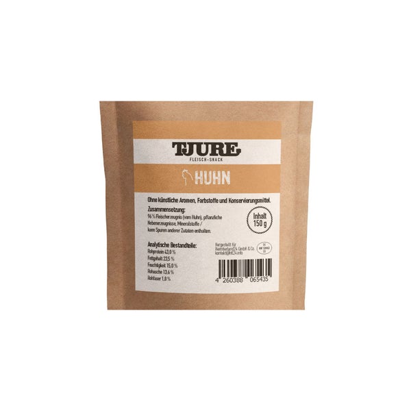 Tjure Hund - Snack Huhn 150 g | Proteinreich | reines Fleischvergnügen | 150,00 g