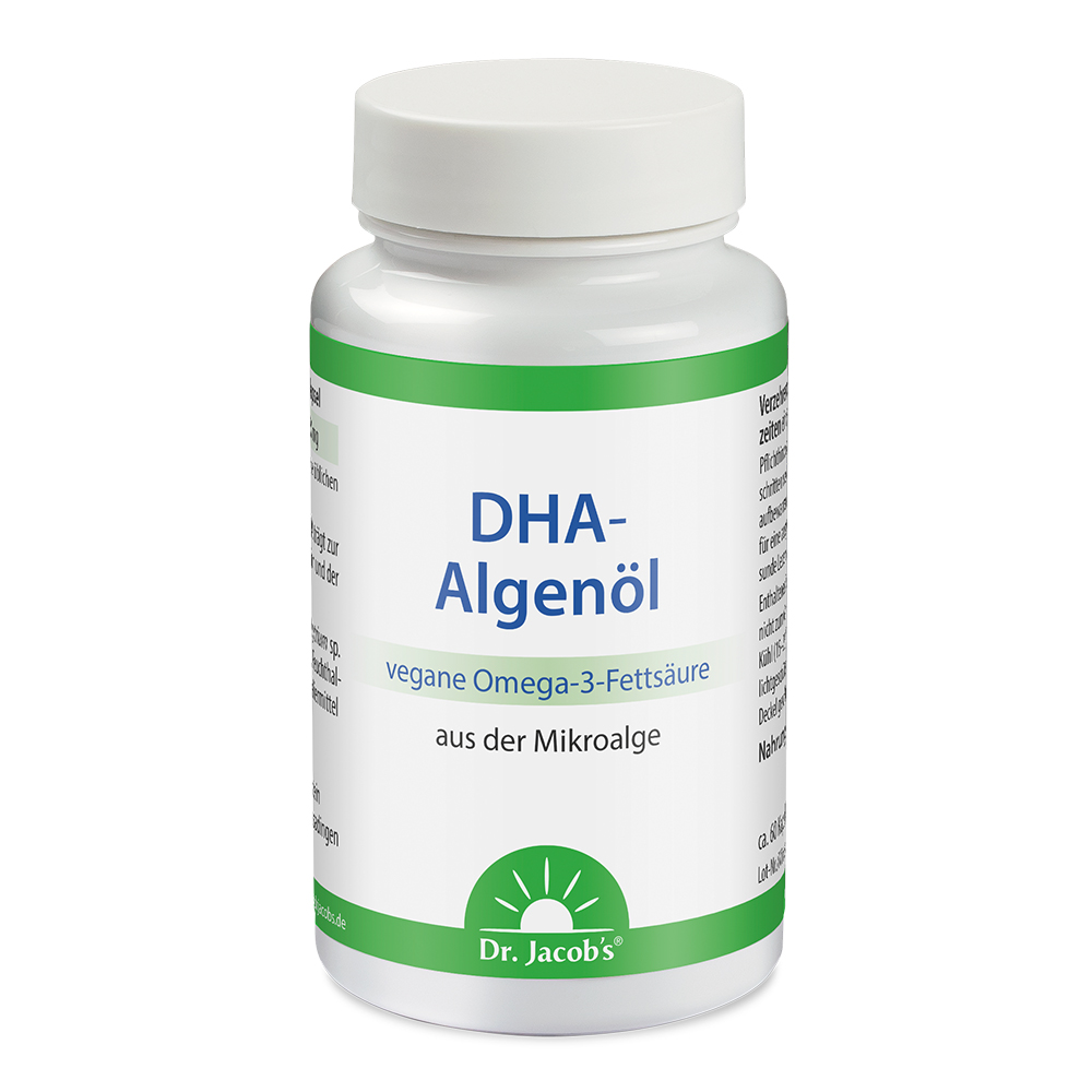 Dr. Jacob's DHA-Algenöl Kapseln Omega-3-Fettsäuren vegan 60 St