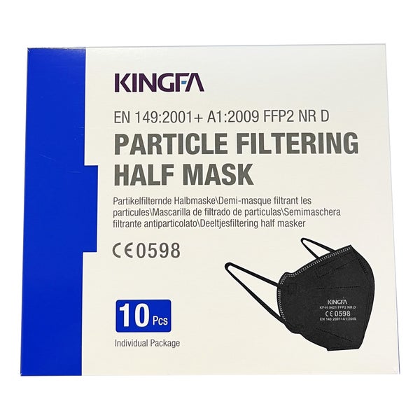 Kingfa FFP2 Atemschutzmaske schwarz (10er Box) 10 St