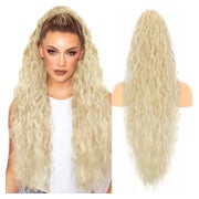 Pferdeschwanz Damen Haarverlängerung Klammer Blond mit Highl 1 St