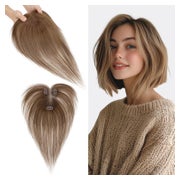 Haar Topper Echthaar Clip in Toupet 27cm (Seitenpony) #4 Mit 1 St