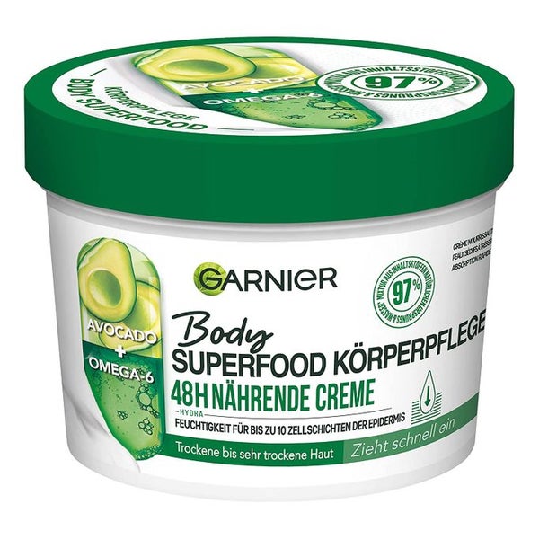 Garnier Nährende Körperpflege für trockene Haut, Body Butter mit Avocado und Omega 6 380 ml
