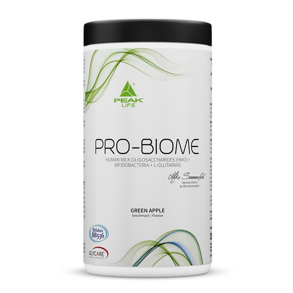 PEAK Pro-Biome - 324g  - Geschmack Green Apple I 30 Portionen I GLYCARE HMOs - Human Milk Oligosaccharides + lebende Kulturen - Bifidobacterium BB536 + B-3 I zur Unterstützung der Darmgesundheit