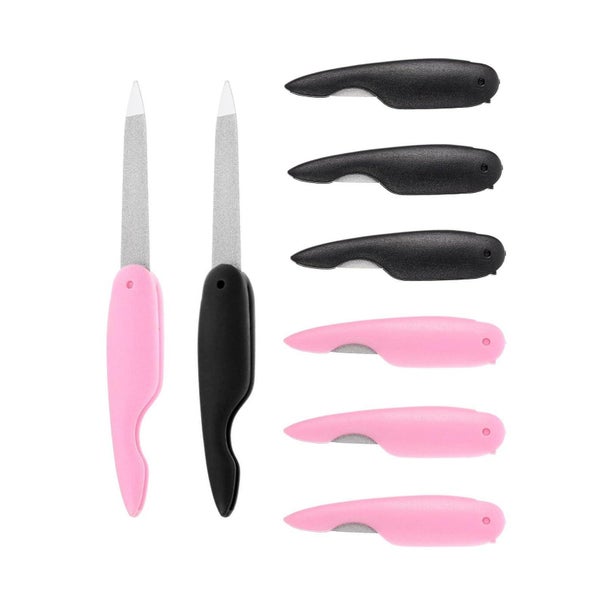 6er Set Klappbare Nagelfeile Metall Nagelpolierstreifen Schw 1 St
