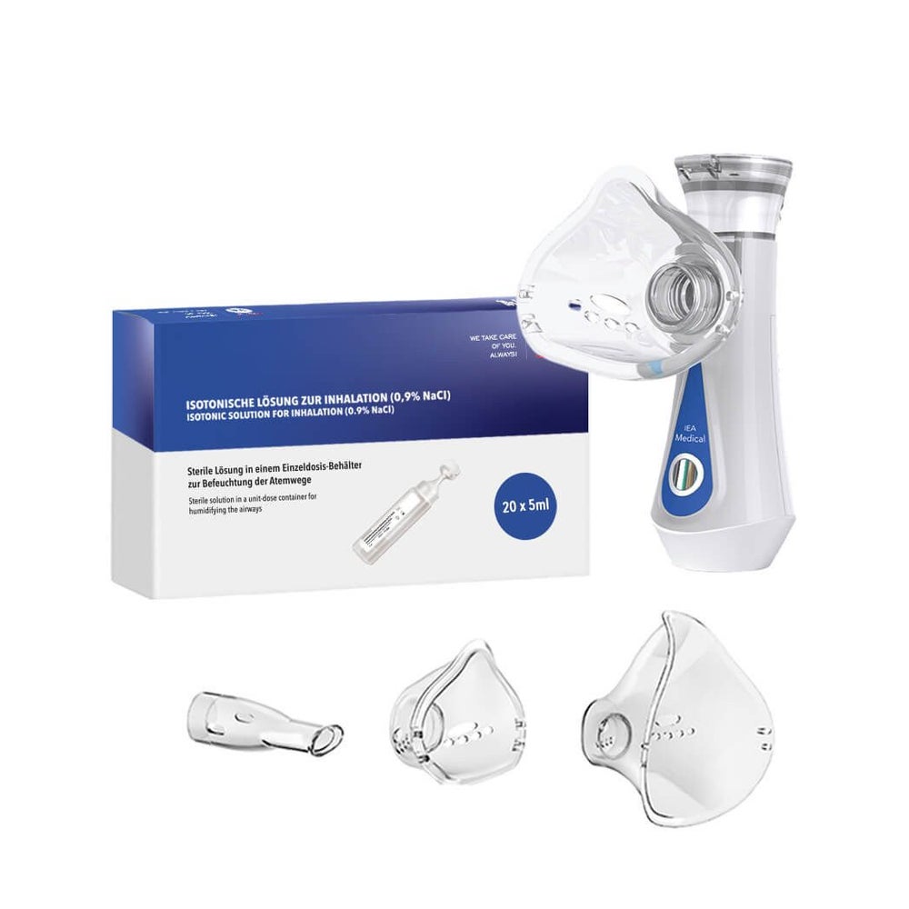 IEA Medical Inhalationsgerät und Kochsalzlösung (20x5ml) Bundle 2 St