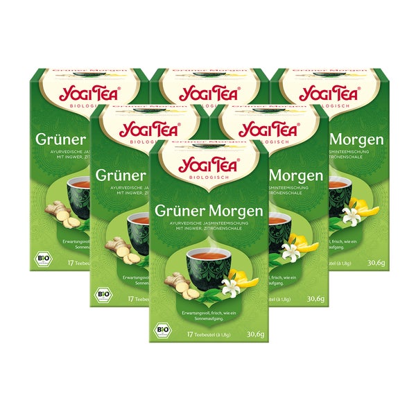Yogi Tea - Grüner Morgen Bio Grüntee | 6 x 30,6g 6x17 St