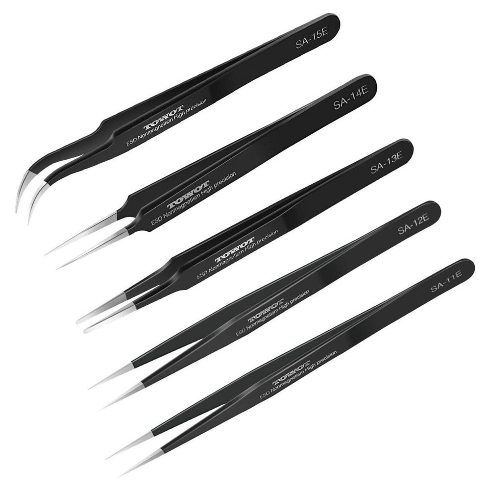 Präzisions Pinzette Set 5PCS Antistatische Edelstahl Elektro 1 St