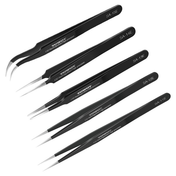 Präzisions Pinzette Set 5PCS Antistatische Edelstahl Elektro 1 St