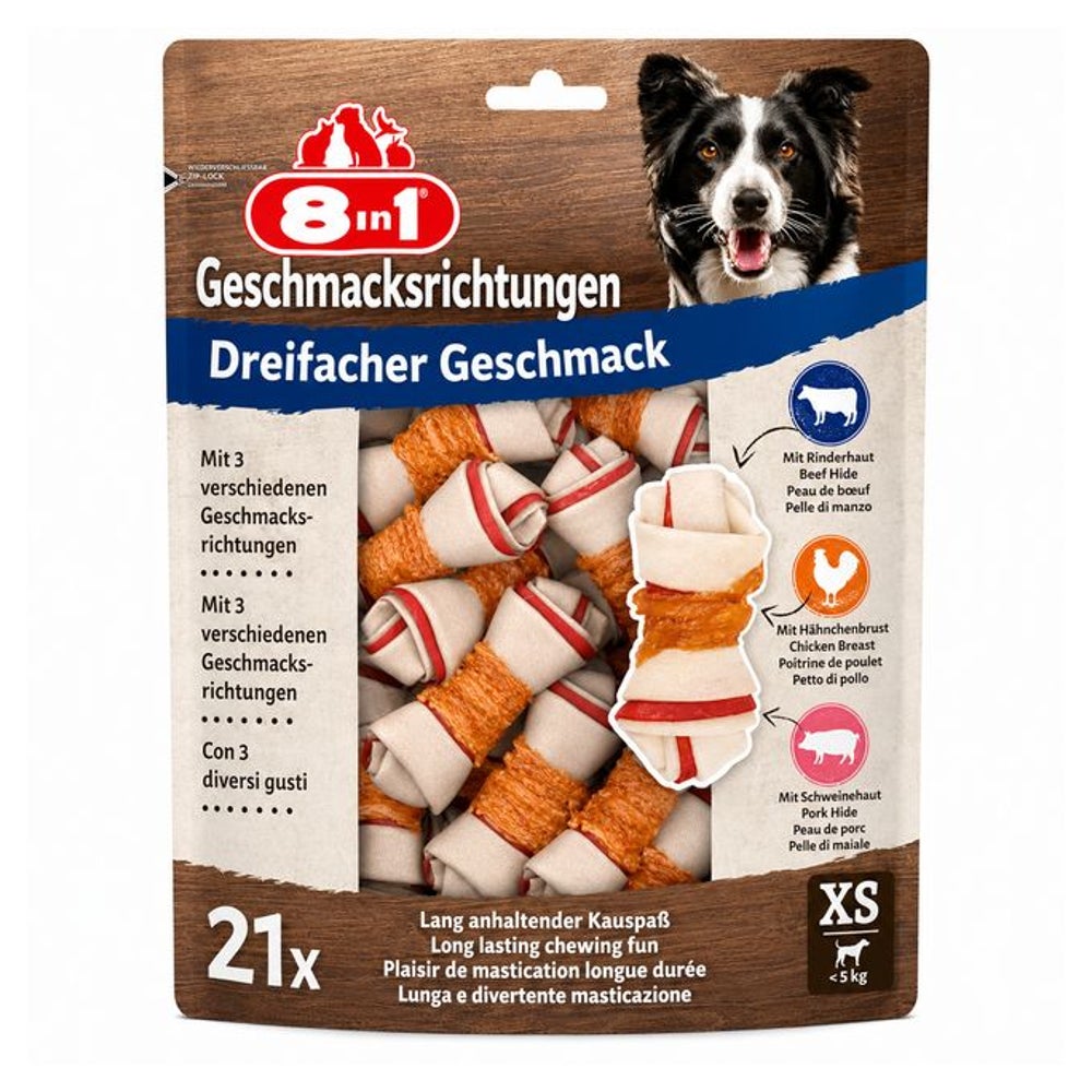 8in1 Triple Flavour Knochen XS 21 St