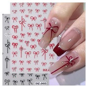 Nagelsticker 4er Set 3D selbstklebende glänzende Schleifen f 1 St