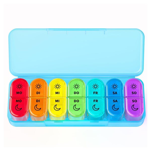Doruimi Pillendose 7 Tage, BPA-frei, blau
