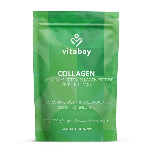 Collagen Peptid  Pulver Typ 1-3,5,10 + Vit C & Biotin 1000 g