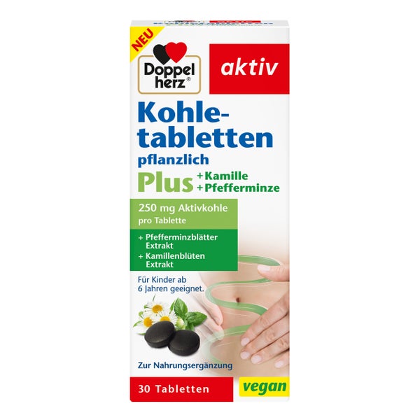 Doppelherz Kohletabletten+kamille+pfefferminze 30 St