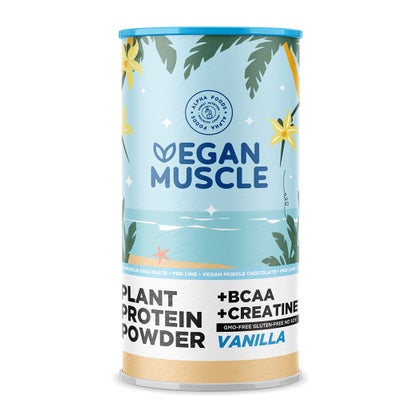 View of Vegan Muscle Protein Vanille Eiweißpulver 600 g online kaufen | DocMorris