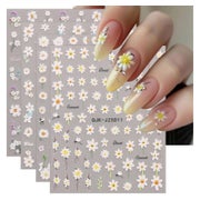 Nagelsticker 3D Blumen selbstklebend 4 Blatt Frühling Nageld 1 St
