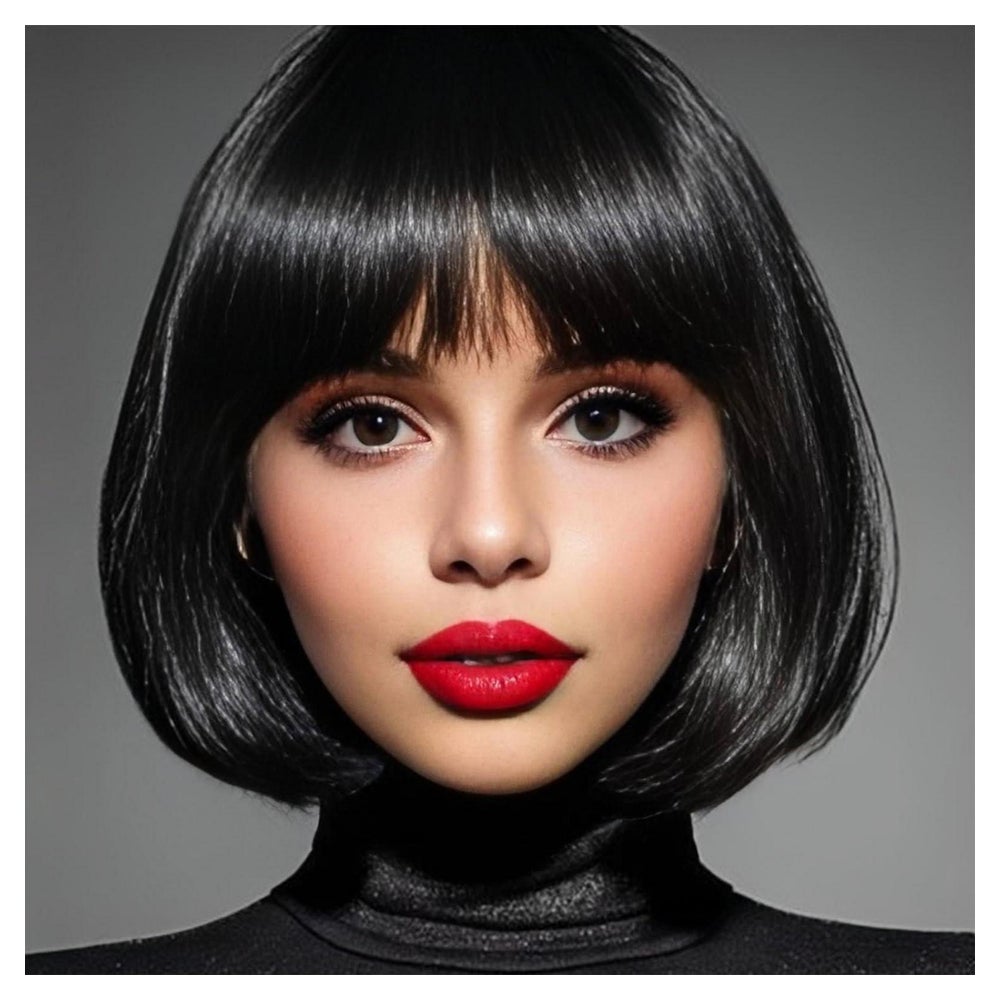 Bob Perücke Damen Synthetik 12 Zoll Pony Schwarz straight 12 1 St