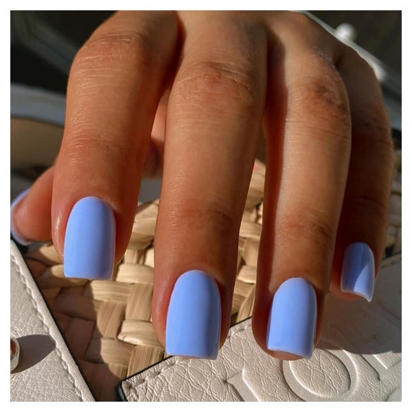24 Stück Blaue Glossy Acryl Nägel Zum Aufkleben, Künstliche 1 St