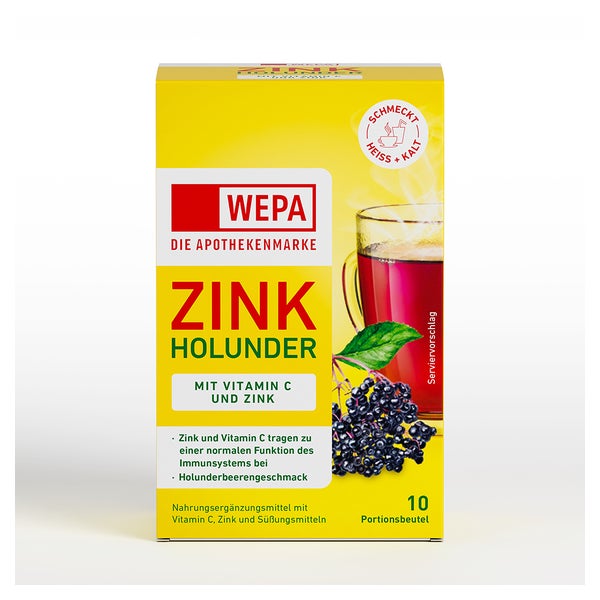 Wepa Zink Holunder+vit.c+zink Pulver 10X10 g
