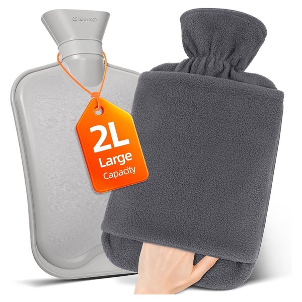 Wärmflasche 2L mit Vliesbezug Kängurutasche Naturkautschuk G 1 St