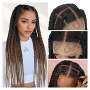 Perücke Box Braids knotenlose Vollspitzen 81 cm large square 1 St