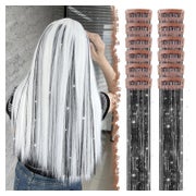 Haartinsel Clip In 12 Stück Schwarz Glitzer 50 cm Schwarz-gl 1 St