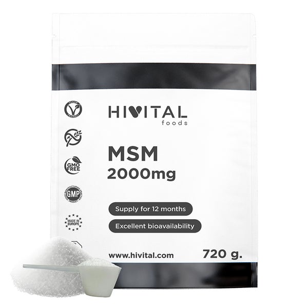 MSM 2000 mg | 720 Gramm veganes Pulver 720 g