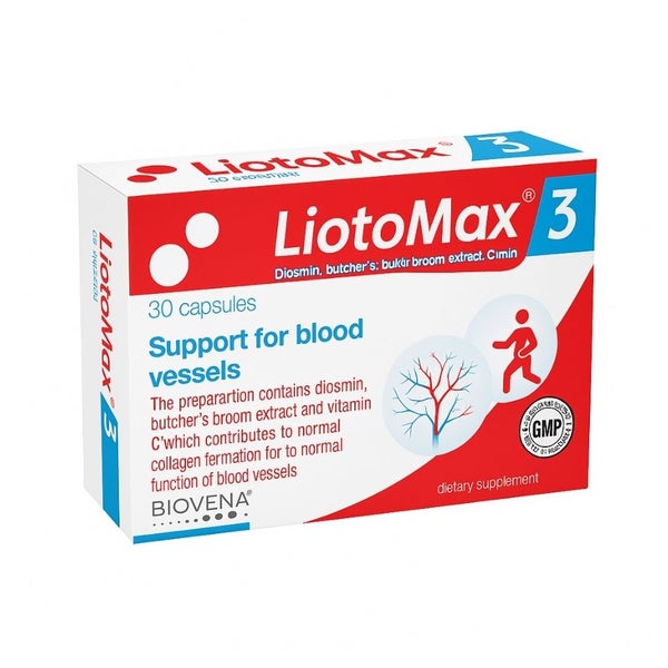 Biovena Health LiotoMax 3 – Unterstützung der Venenfunktion 30 St