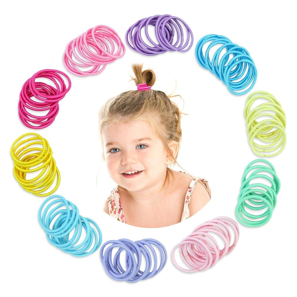 320 bunte Haargummis für Mädchen Kinder Baby 10 Farben 2,5cm 1 St