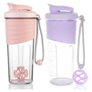 Proteinshaker 2 Stück Tritan Rührball 700ml Eiweiß Rosa und 1 St