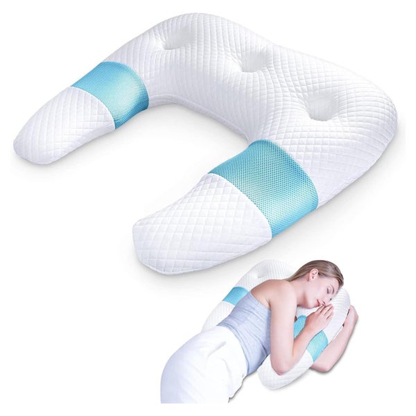 U-förmiges Memory Foam Nackenkissen mit Ohr-Haltebereichen B 1 St
