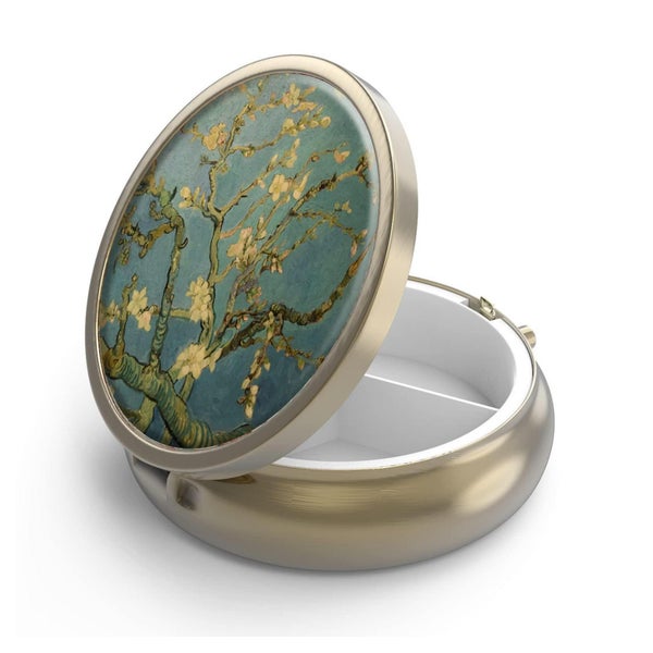 VanGogh Art Pillendose 3 Fächer Bronze mit Spiegel