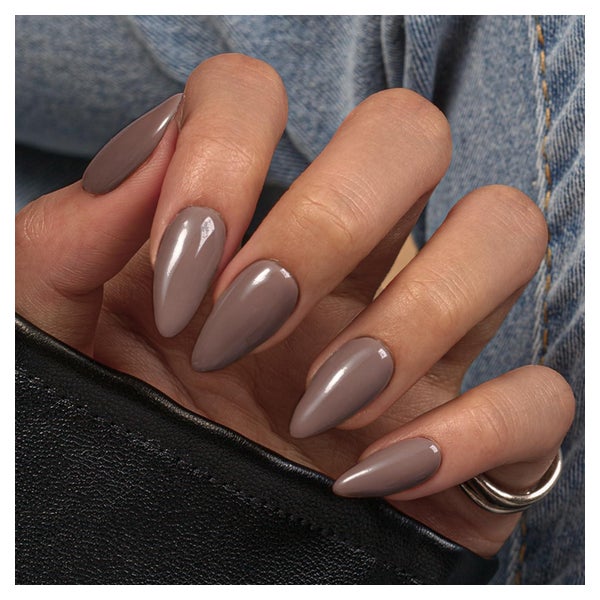 Press On Nägel Soft Gel Mandel Nude Kleber 24 Mauve 1 St
