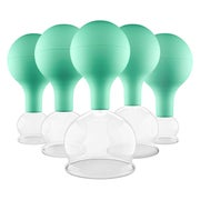 Pulox Schröpfgläser Set aus Echtglas - 5x Schröpfglas mit Saugball, verschiedene Größen in Grün 5 St