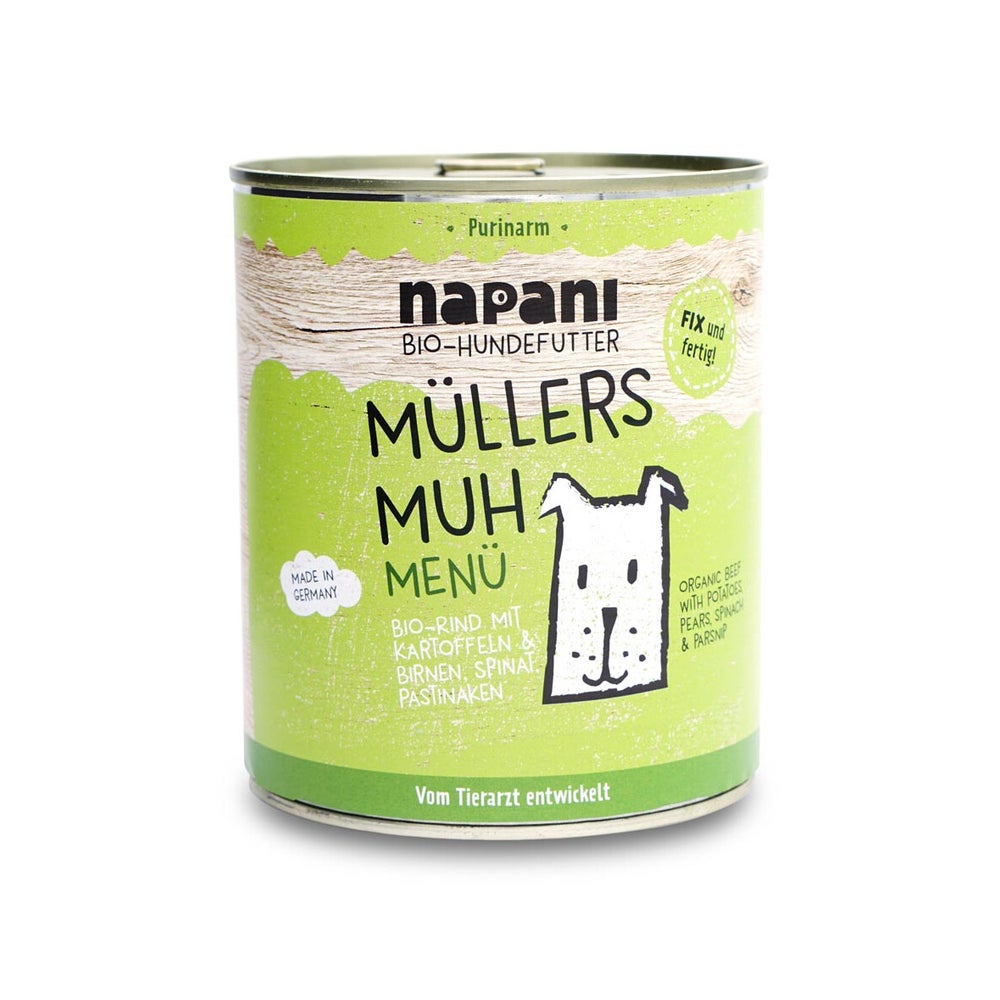 Bio Menü für Hunde Müllers Muh mit Rind und Kartoffeln 800 g