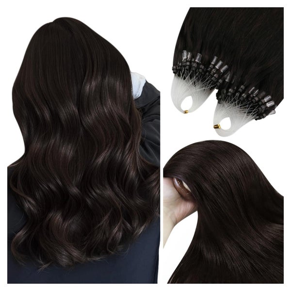 Microring Extensions Echthaar 50 cm-Micro 4-Micro-1-#Dunkler 1 St