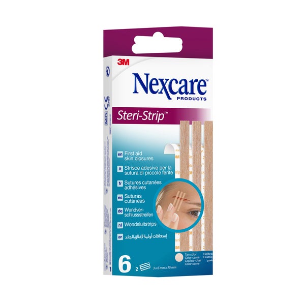 Nexcare Steri-Strip Wundverschlussstreifen, braun, R1551C, 6 mm x 75 mm 6 St