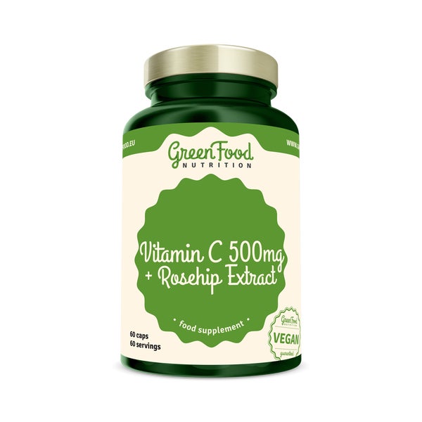 GreenFood Nutrition Vitamin C 500 + Hagebutten-Extrakt 60 St