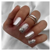 24 Stück Silber Glänzende Künstliche Nägel Ballerina Nail Ar 1 St