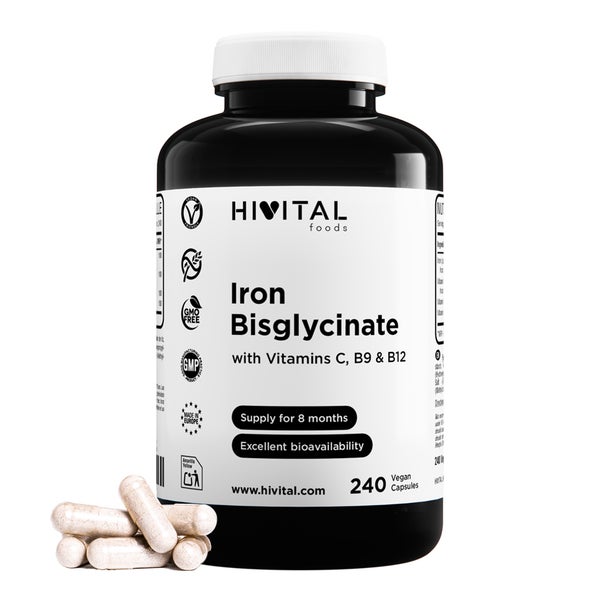 Eisen mit den Vitaminen C, B12 und Folsäure | 240 vegane Kapseln 240 St