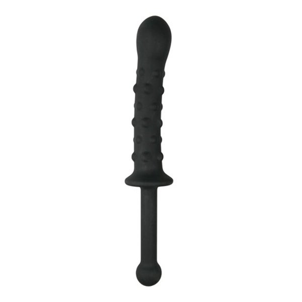 The Handler - Schwarzer Noppen-Dildo, 25 cm, mit Handgriff (1 Stück) 1 St