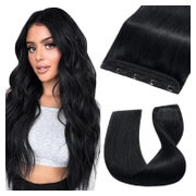 Clip in Extensions Echthaar Remy Tresse 60 cm (60 g) #1 Lack 1 St