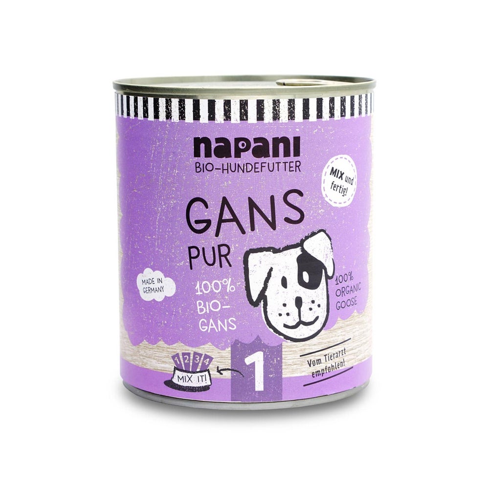 Bio-Dosenfutter für Hunde, Gans pur 800 g