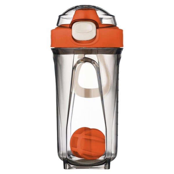 Protein Shaker 500ml Mixerball auslaufsicher Fitness orange 1 St