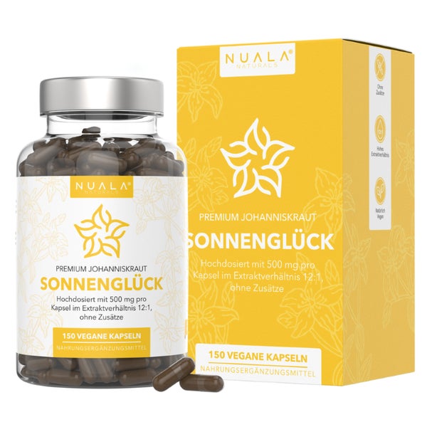 Nuala Naturals® - SONNENGLÜCK Johanniskraut Extrakt 12:1 150 St