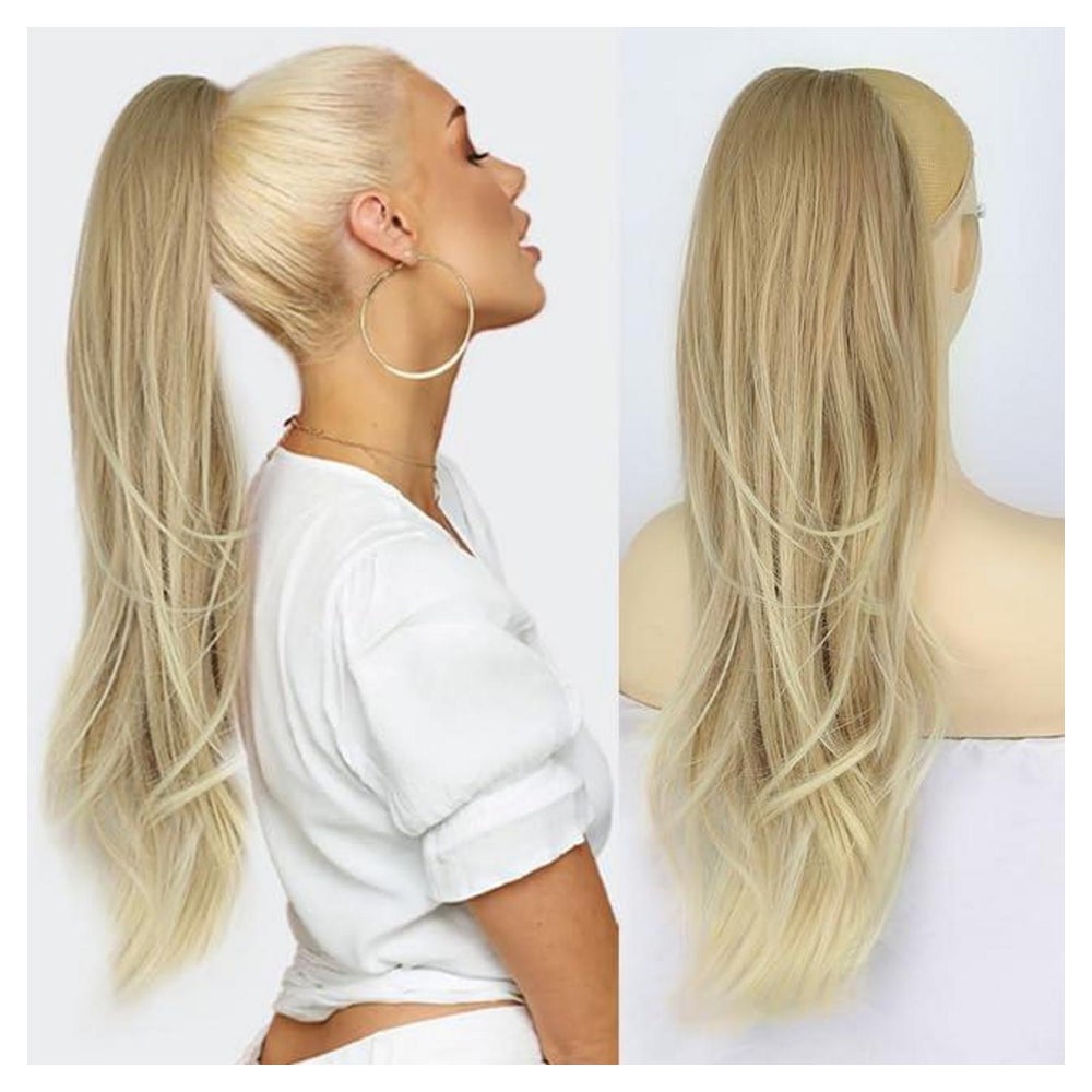 Pferdeschwanz Haarteil Kordelzug Kunsthaar Braun Ombre blond 1 St